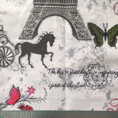 Ткань, 100% хлопок - Париж весной, 100х65 см