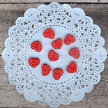 Красное сердце, пуговица, материал дерево, размер 15 мм, 10 шт.