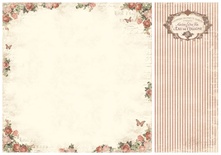 Аркуш двостороннього паперу для скрапбукінгу від Pion Design - Rose frame - From my Heart II, 30x30