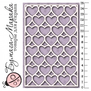 Білий чіпборд від Бумага Марака - фон "Сердечки", 10x15см