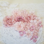 Набір квітів з тканини (18 шт.), карамельний, 2,5 см - 5 см