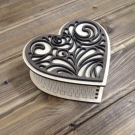 Шкатулка Сердечко, 125*115мм, висота 45м