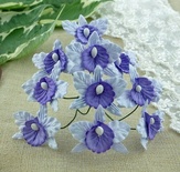 Малі орхідеї, колір бузковий з фіолетовим, 22х30мм, 5шт.