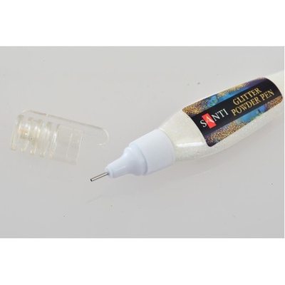 Ручка Santi з розсипним глітером, колір білий, 10 г