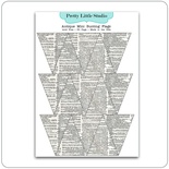 Паперові прикраси - Прапорці "Antique Mini Bunting", колір: чорні літери на білому фоні, 30 шт.