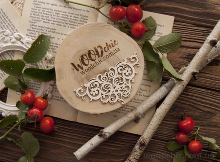 Чипборд від WOODchic - "Бордюр з квітами", 10x5.2см