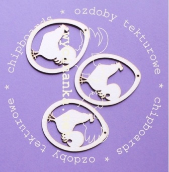 Чипборд від Wycianka - Писанка з півниками, 3 шт.