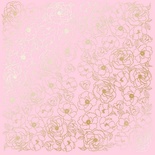 Аркуш одностороннього паперу з фольгуванням Golden Pion Pink, ТМ Фабрика Декору