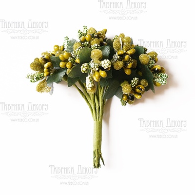 Набір декоративних гілочок Оливкові 12шт., ТМ Фабрика Декору