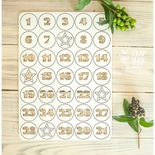 Чипборд ScrapBox — Набір чисел для різдвяного календаря (advent calendar Hi-323)