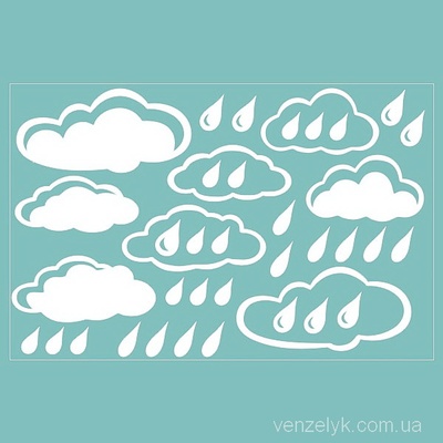 Чипборд від Вензелик - Набір хмар 02, розмір: 100x150 мм