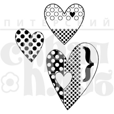 Штамп від ПСК - Набір Сердець (Моя сімʼя), 6.2x7.9 см