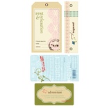 ЗНИЖКА 40%! Набір тегів з тканини Making Memories - WellWorn Tags Passport