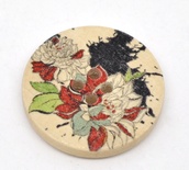 Дерев’яний ґудзик Multicolor Flower B12739, діаметр 30 мм, 1 шт.
