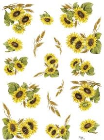 Папір для декупажу рисовий "Соняшники", 35x50см