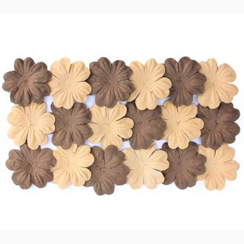 Набор цветов из шелковичной бумаги, 2 цвета 20 шт., 28мм коричневый песочный