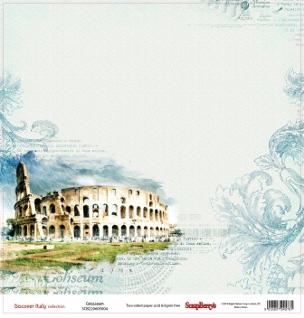 Лист бумаги для скрапбукинга от ScrapBerry's - Итальянские каникулы - Колизей, 30,5 х 30,5 см