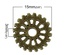 Металлическая шестеренка, цвет античная бронза, диаметр 15 мм, 1 шт.