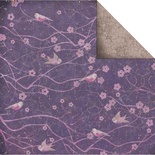 Аркуш двосторонній Fabscraps - High Tea Double-Sided Paper - Garden Party/Pink Birds & Purple, 30x30 см