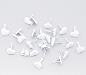 Брадси "Серце", 12x9мм, колір білий, 20 шт.