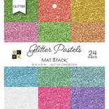 Набір кардстоку DCWV Glitter Pastels Solid, 15х15см, 24 аркуші, з глітером
