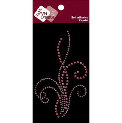 Прикраса зі стразів Завиток, колір рожевий, розмір упаковки 8x17 см