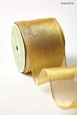 Широка золота металізовна стрічка Gold Metallic, ширина — 64 мм, довжина 90 см