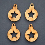 Дерев’яна фігурка WOOD-093 - Кулька з зіркою 2, 1 штука