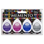 Набор чернил для штампинга Tsukineko - Memento Dew Drops - Rainy Daze, 4 штуки