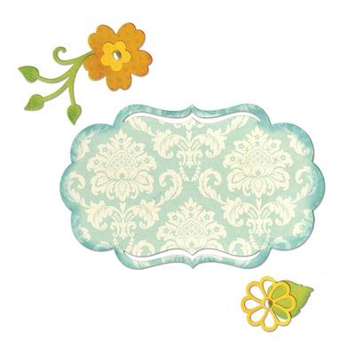Лезвия Sizzix - Thinlits Die Set 6PK - Fancy Label & Flowers, 6 шт.