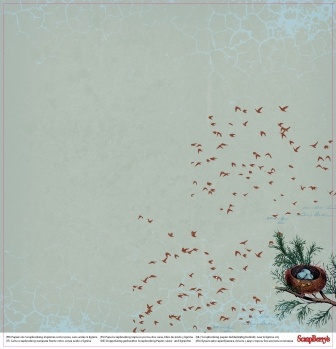 Бумага для скрапбукинга от ScrapBerry's - В лесу, Сосновый Бор, 30,5х30,5 см, 190 гр/м, двусторонняя