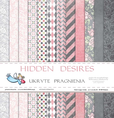 Набор двусторонней скрапбумаги от Galeria Papieru - Ukryte pragnienia - bloczek, 30х30 см, 12 шт