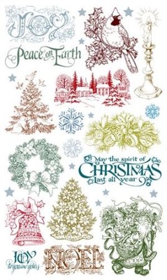 Набор натирок 12*20см Рождество-2 от ScrapBerry's