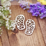 Чипборд від Вензелик - Тапочки з квіточками, розмір: 18x31 мм