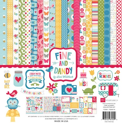 Набор двусторонней скрапбумаги от  Echo Park - Fine & Dandy, 30х30 см, 12 шт