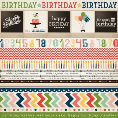 Аркуш скрап-паперу Echo Park - Border Strips, 30x30 см