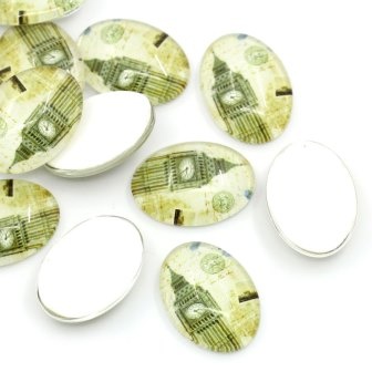 Скляний кабашон "Лондон, Tower", 13x18мм, 1 шт.