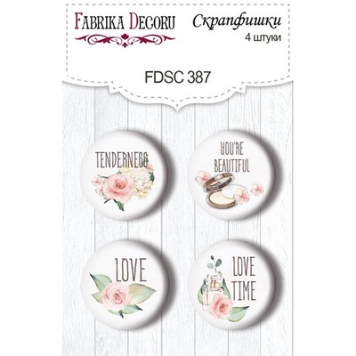 Набір скрап-фішок 4шт. Tenderness and love EN 387, ТМ Фабрика Декору