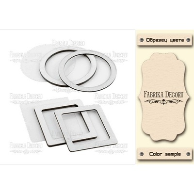 Набір заготовок для шейкерів Коло і квадрат, колір молочний, ТМ Фабрика Декору