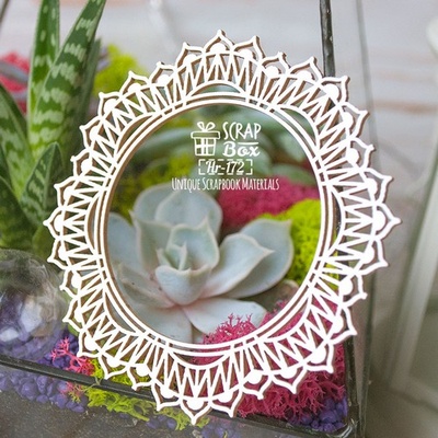 Чипборд ScrapBox - Рамка кругла Плетена Серветка Hr-172