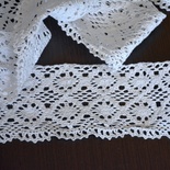 Мереживо бавовняне, в’язане, колір білий, ширина 7.5см, довжина 90 см