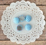 Фишки тканевые, голубые в горошек, 1,3 см 5шт