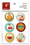 Набір самоклейних фішок для скрапбукінгу "Смачно", 6 шт.