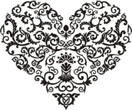 Акриловий штамп Stamp Vignette W018 серце, розмір 5х4,2см