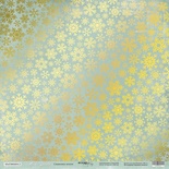 Аркуш одностороннього паперу з золотим тисненням від Scrapmir - Nordic Spirits - Сніжинки Золото, 30x30 см