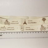 Лента от Thailand - Natural Style Bicycle Eiffel Tower Tree Sewing Machine Girl Print Cotton Ribbon Label String, 1 метр