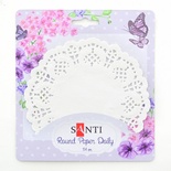 Набір серветок ажурних круглих ТМ Santi, колір білий, діаметр 11,4 см, 12 шт.