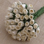 Буточники троянди, колір слонової кістки темний, діаметр - 6мм, 10 шт.