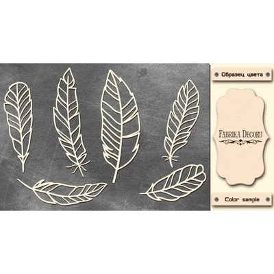 Набір чіпбордів Перья 491, колір молочний, ТМ Фабрика Декору