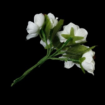 Белые цветочки, диаметр 40 мм, длина 11 см, 6шт.